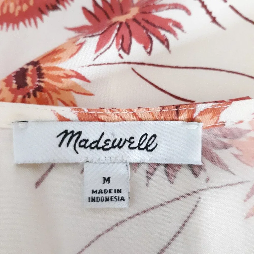 Madewell Twiggy Floral Print Wap Blouse Sash Tie - Picture 7 of 9